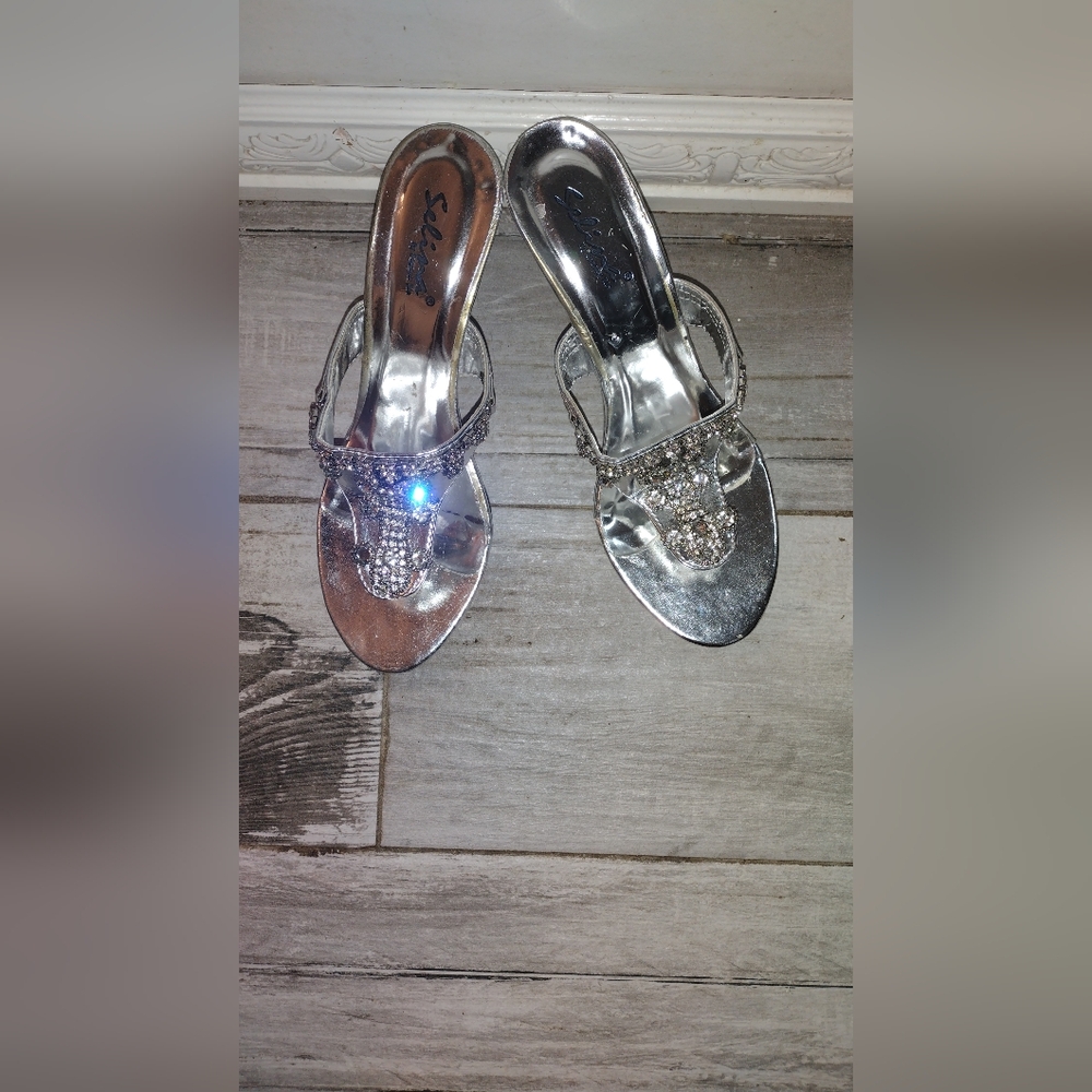 Selena Silver Sequin Women's Sandals